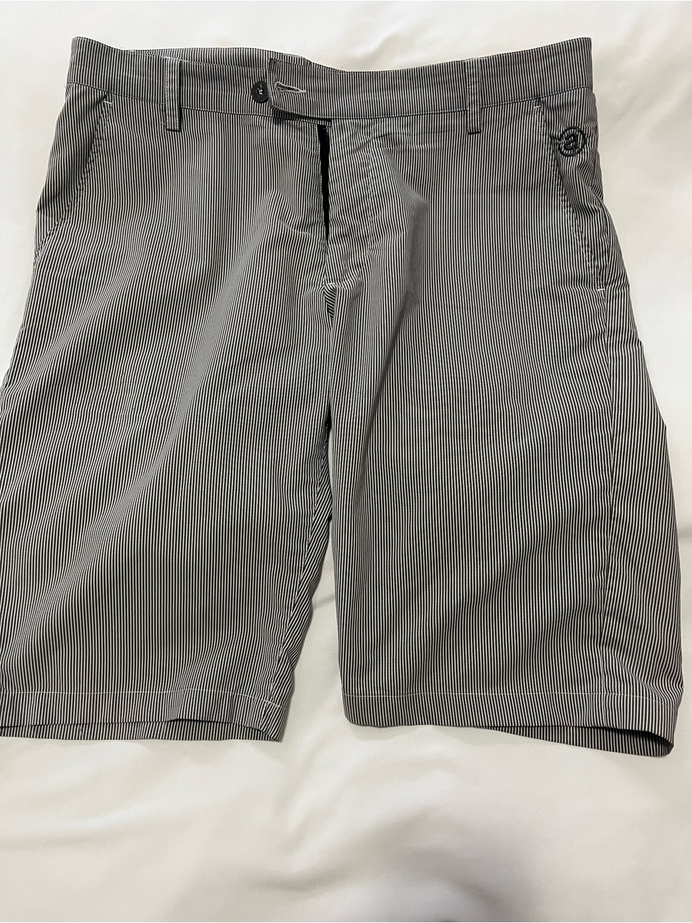Abacus golf - Gray Pinstripe Flat Front Shorts